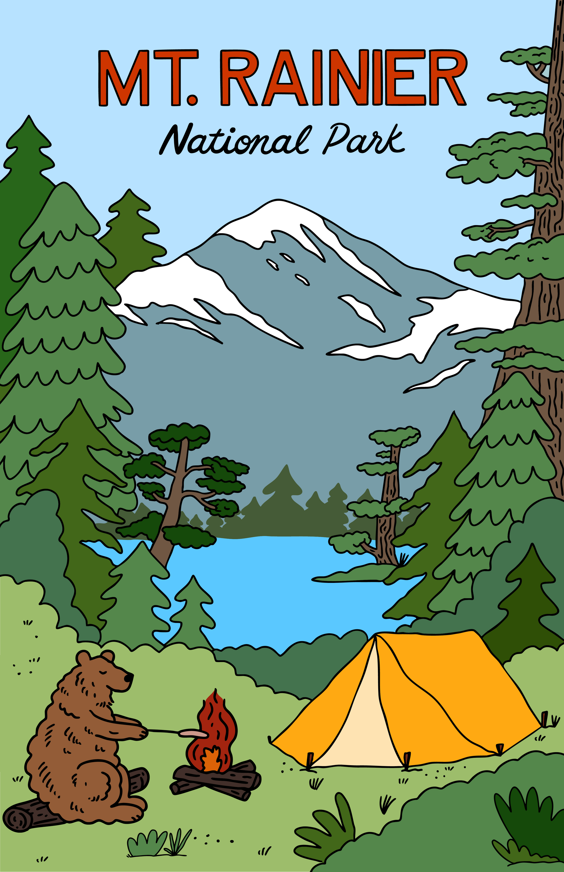 MT. RAINIER NATIONAL PARK PRINT