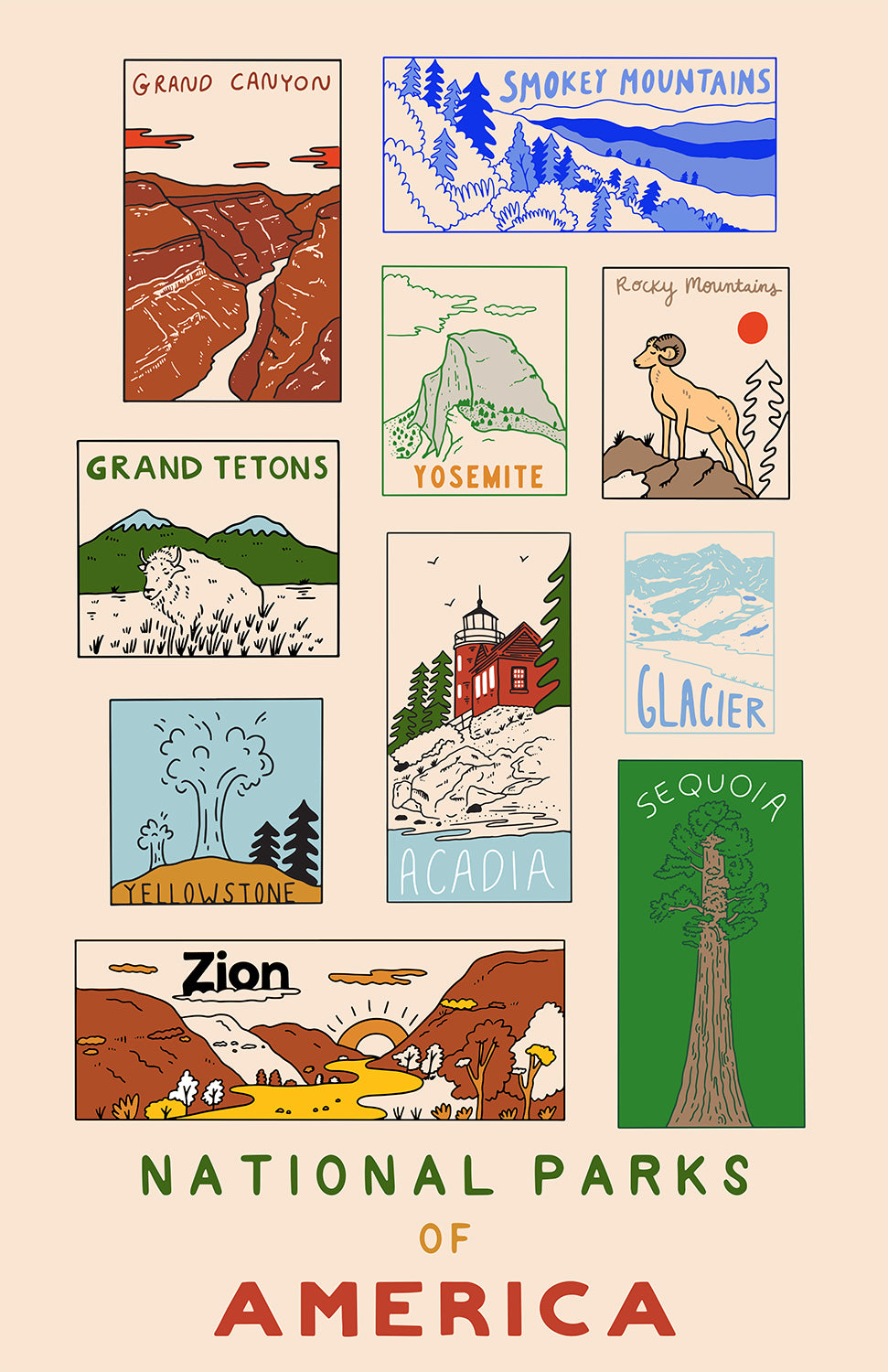 NATIONAL PARKS OF AMERICA PRINT