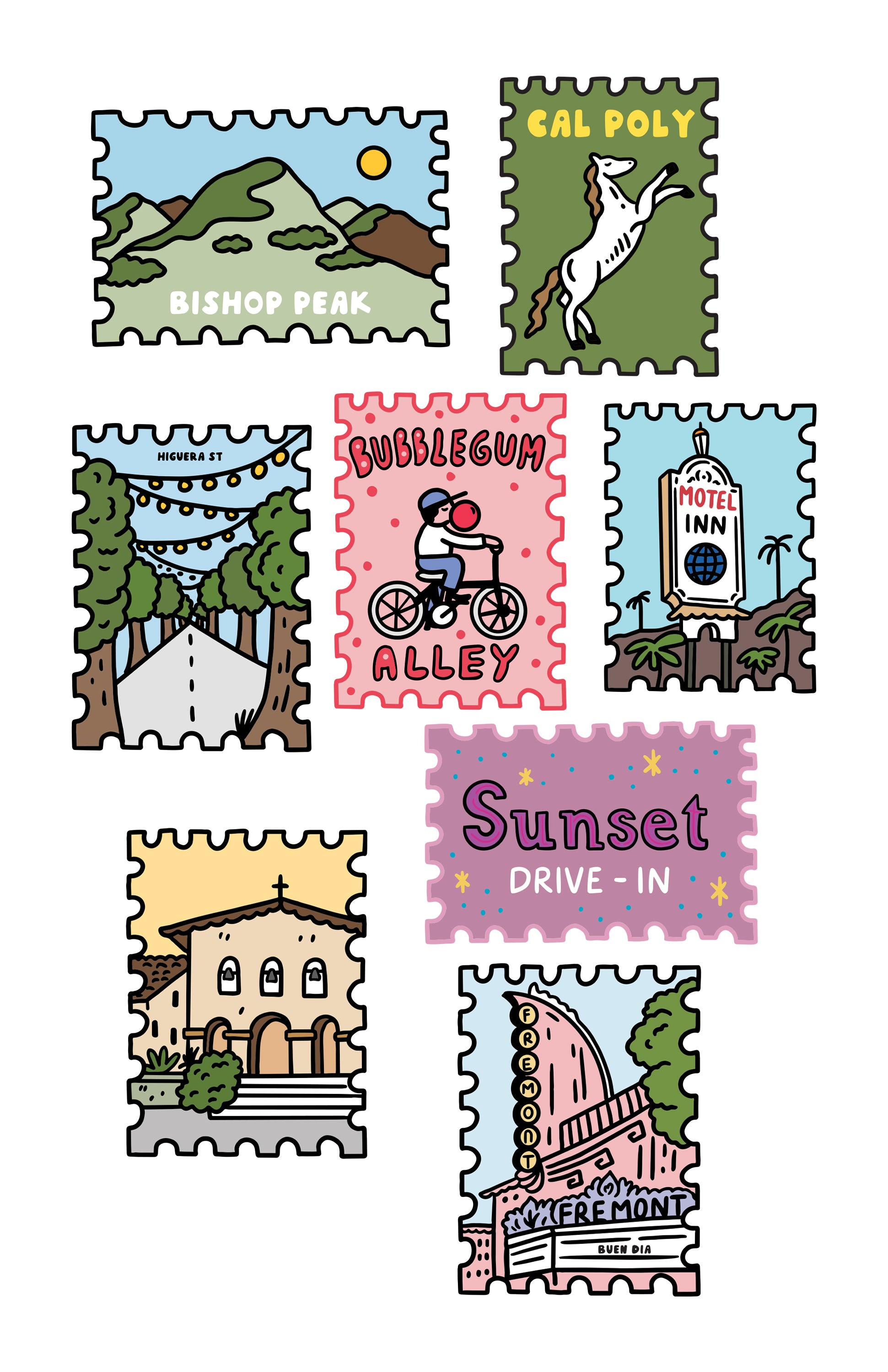 SAN LUIS OBISPO STAMPS PRINT