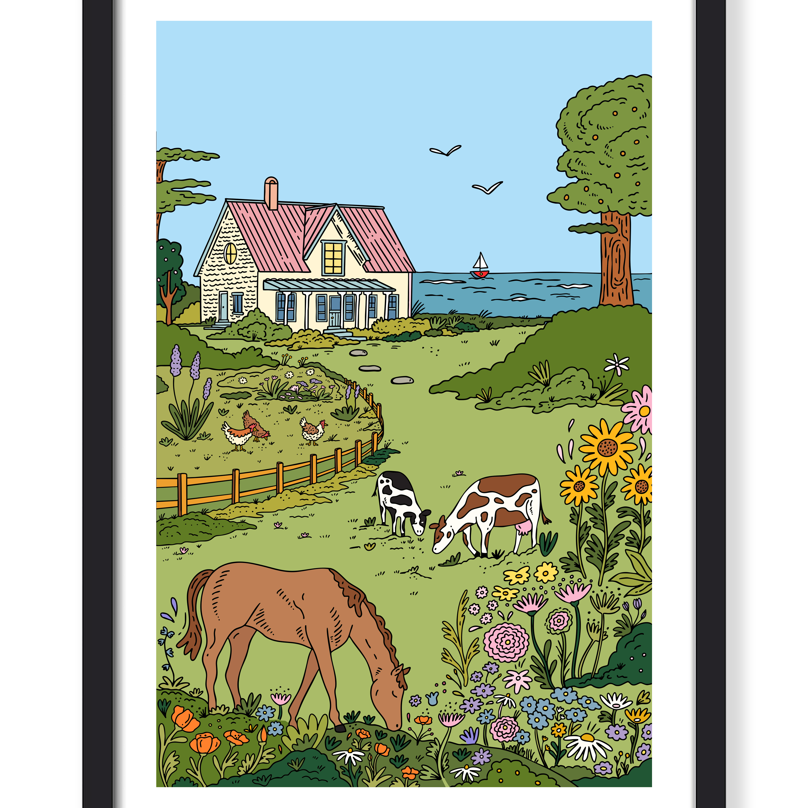 SEASIDE COTTAGE PRINT
