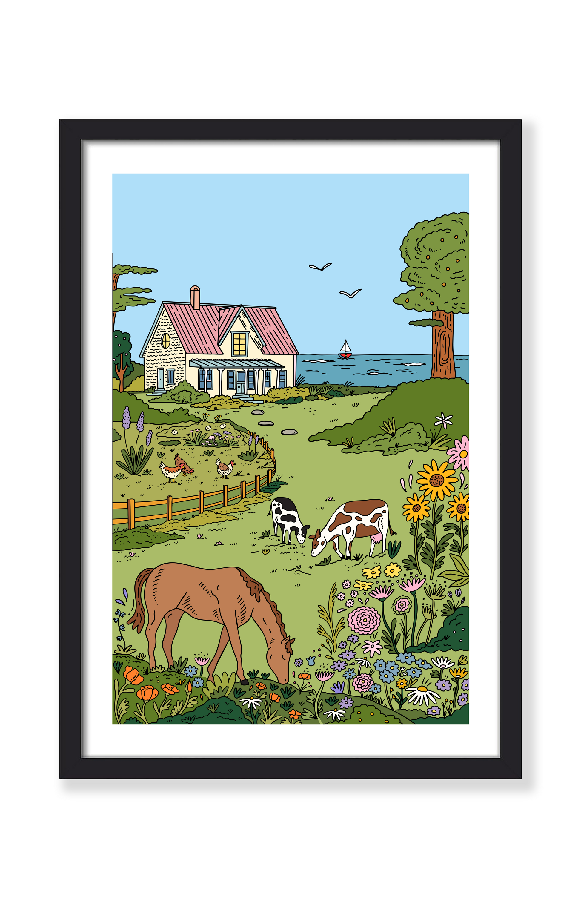 SEASIDE COTTAGE PRINT