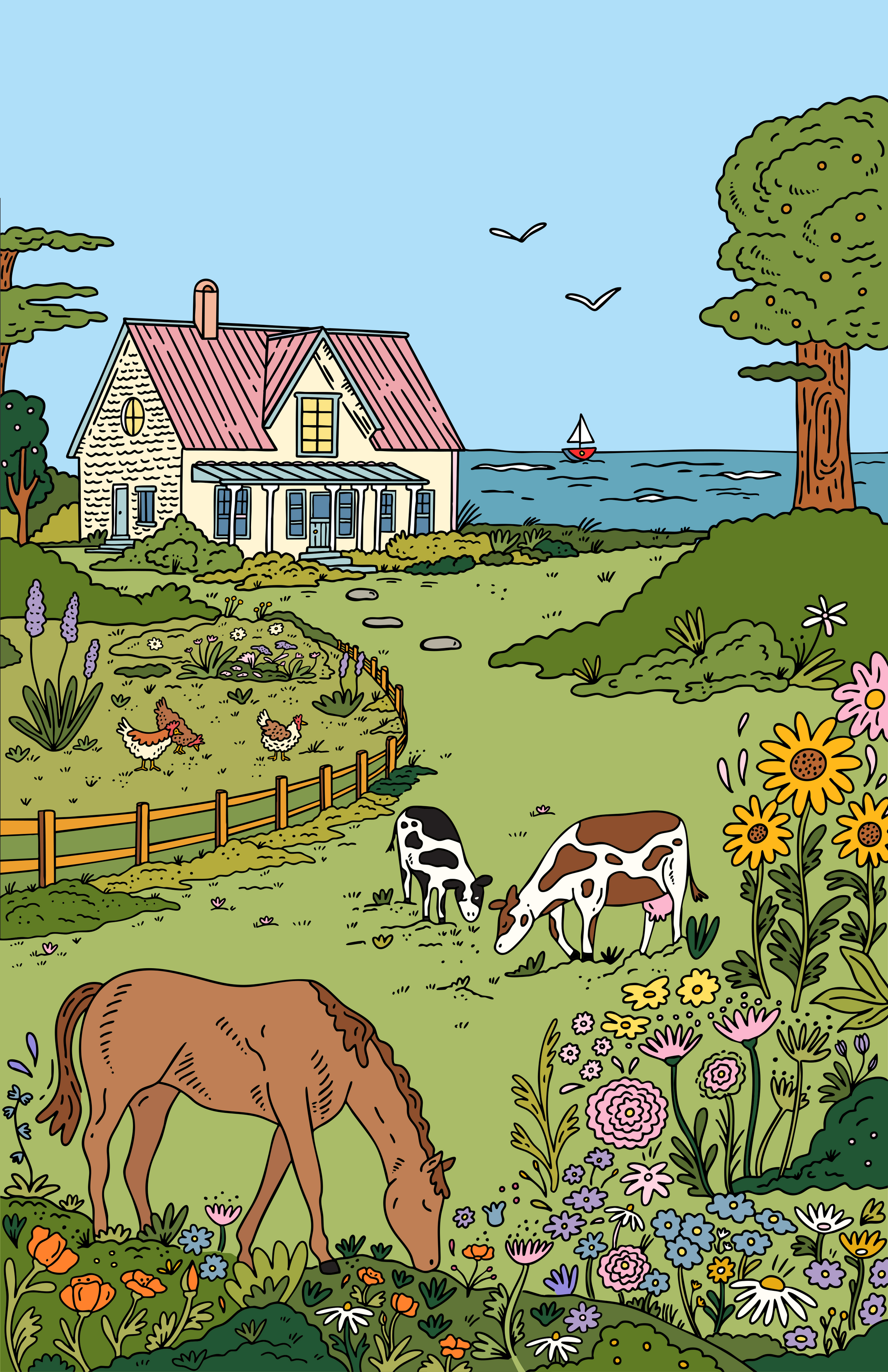 SEASIDE COTTAGE PRINT