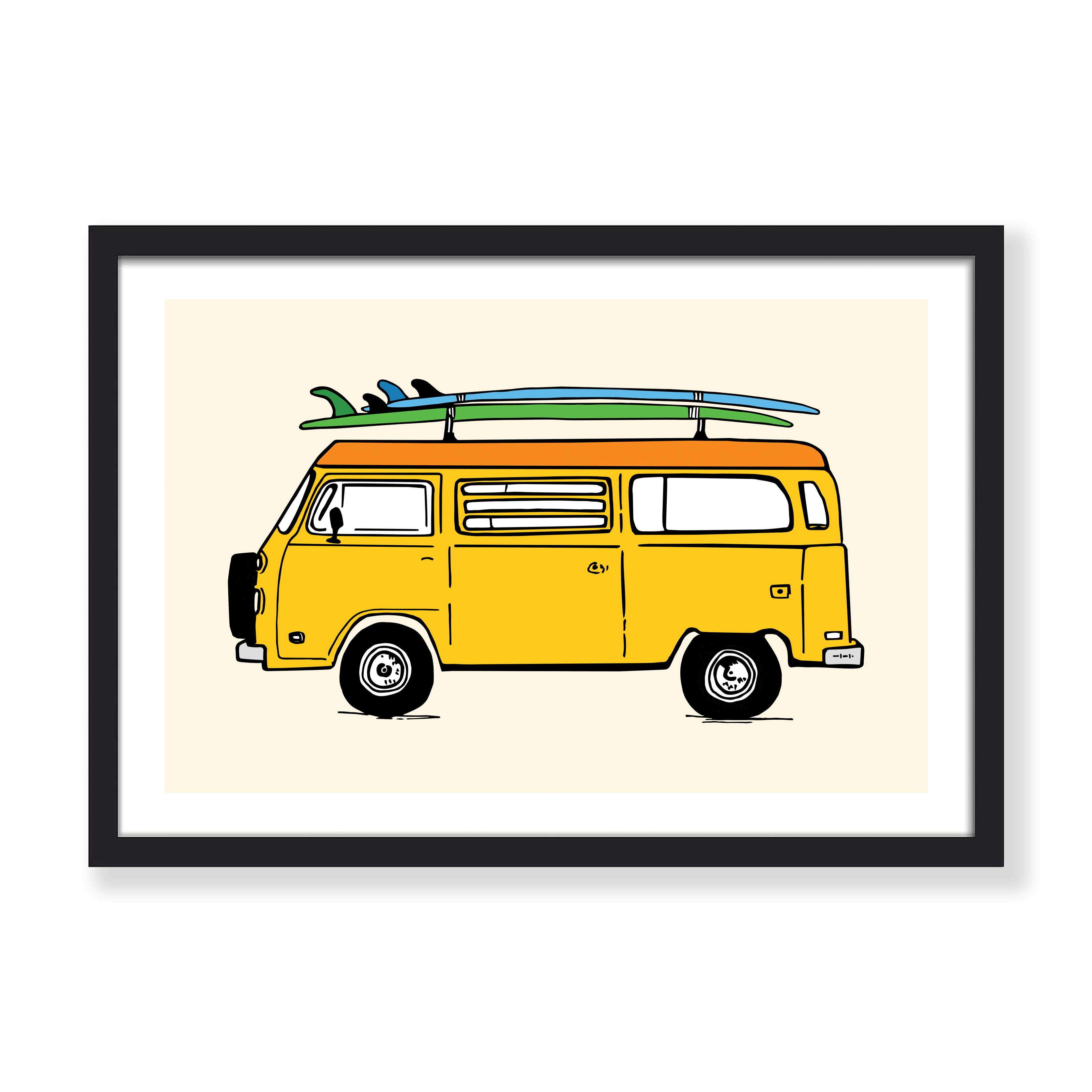 YELLOW VW BUS PRINT