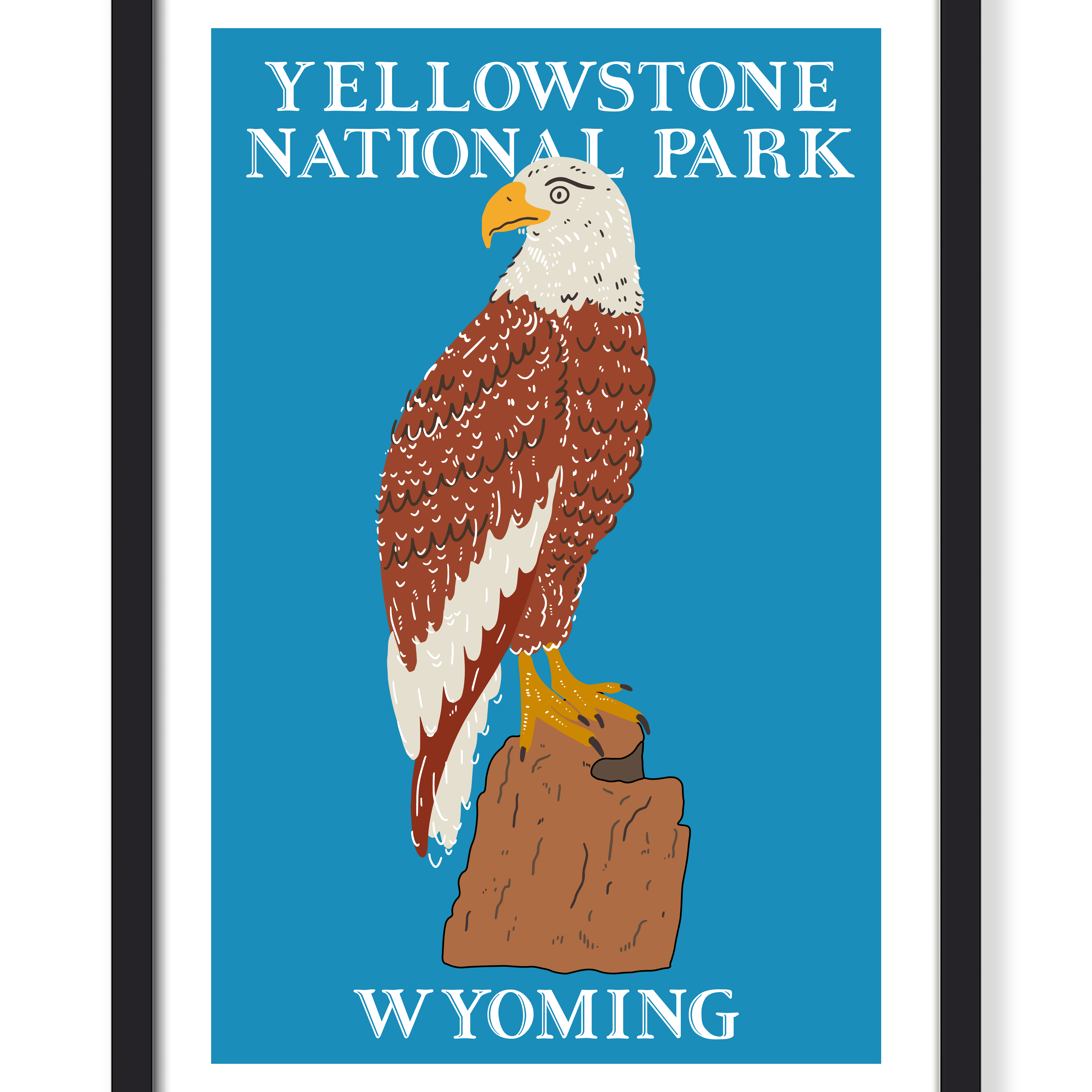 YELLOWSTONE EAGLE NATIONAL PARK PRINT