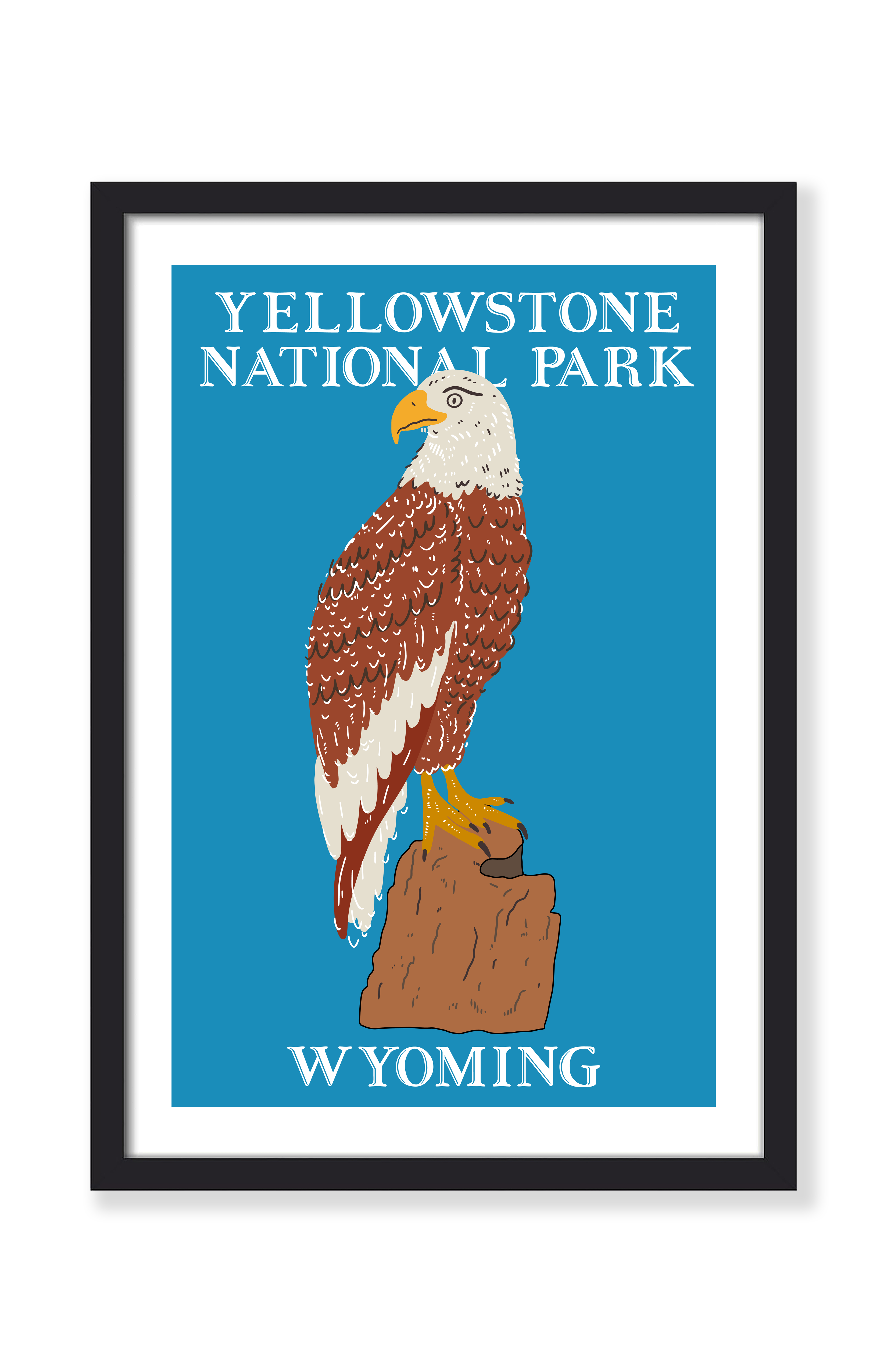 YELLOWSTONE EAGLE NATIONAL PARK PRINT