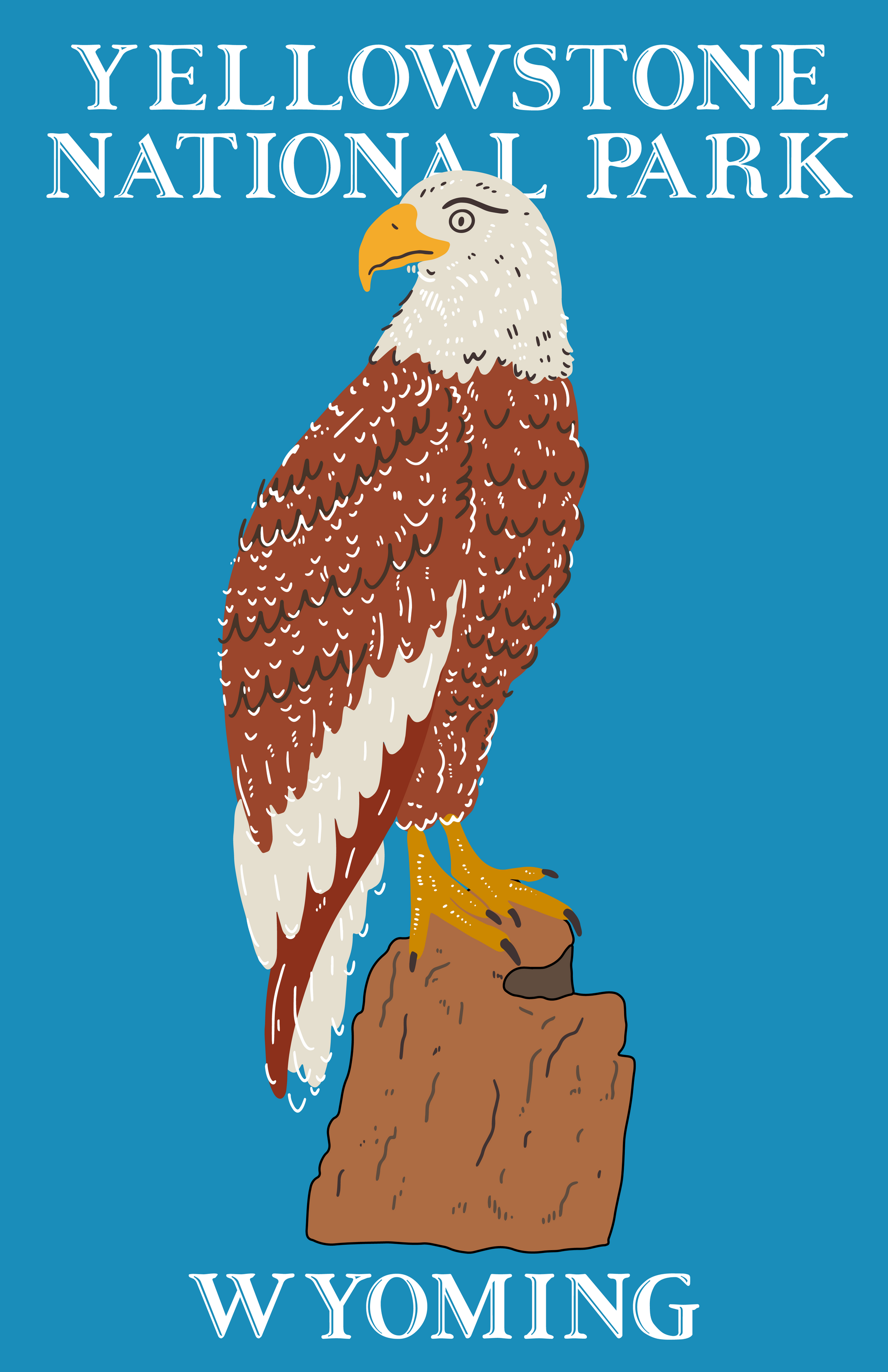 YELLOWSTONE EAGLE NATIONAL PARK PRINT