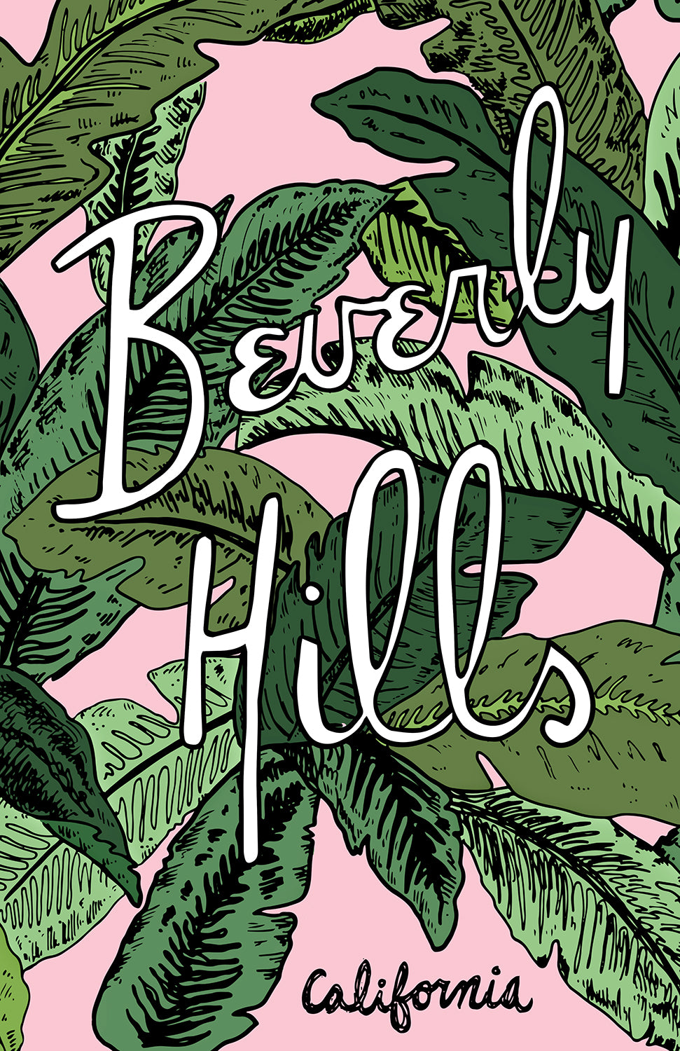 BEVERLY HILLS PALM ILLUSTRATION PRINT