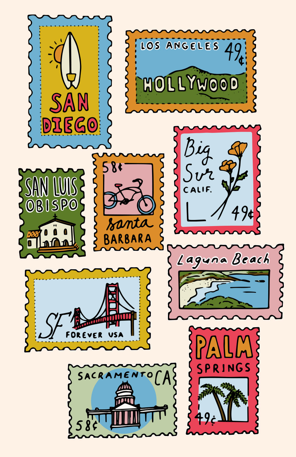 CALIFORNIA STAMPS PRINT