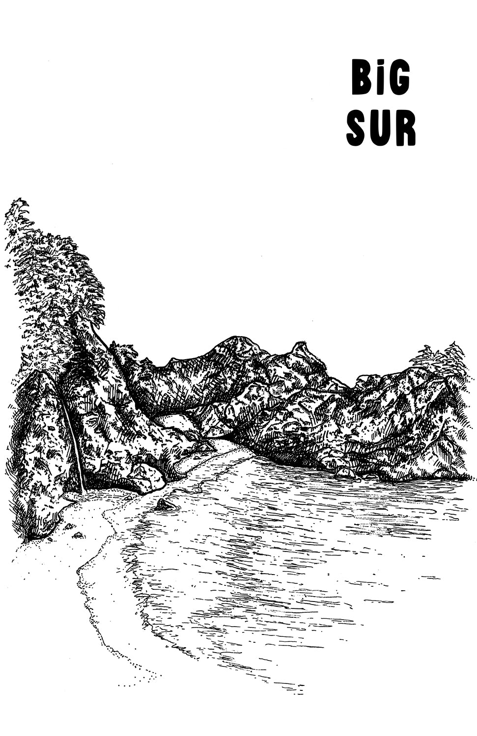 BIG SUR ILLUSTRATION PRINT